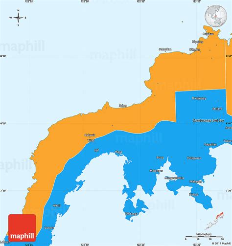 Political Simple Map of Zamboanga Del Norte