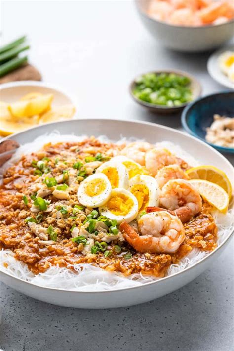 Pancit Palabok: Filipino Noodles with Pork & Shrimp - Kitchen Confidante®