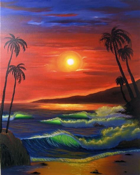 Beach Sunset Drawing at GetDrawings | Free download