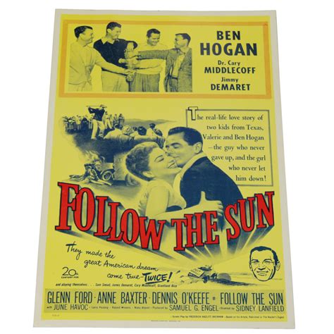 Lot Detail - 'Follow The Sun' Movie Poster Featuring Mr. & Mrs. Ben Hogan - Produced By Original ...