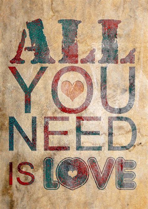 Items similar to Print All You Need Is Love Birthday Gift art Typography Poster Print canvas ...