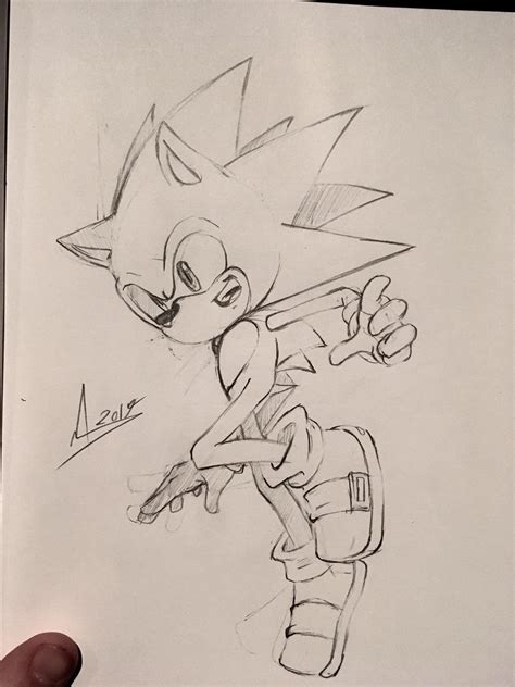 Pencil sketch of sonic during Sunday service. : r/SonicTheHedgehog