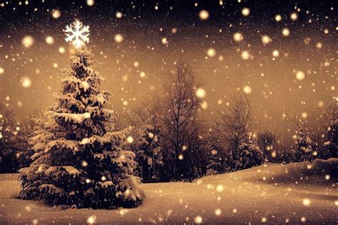 Premium Photo | Christmas tree snow background