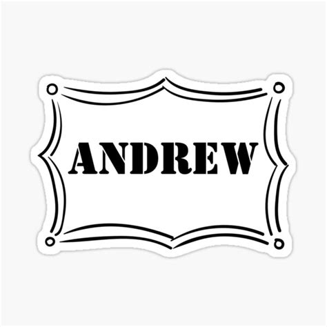 "Font Name Andrew" Sticker for Sale by NameMatters | Redbubble