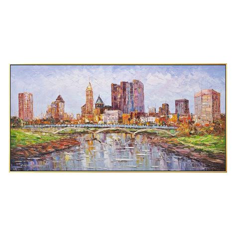 Columbus Skyline Art Ohio Wall Art city oil paintings on | Etsy