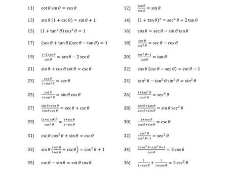 Trig Identity Worksheets | Worksheets, Equations, Calculus