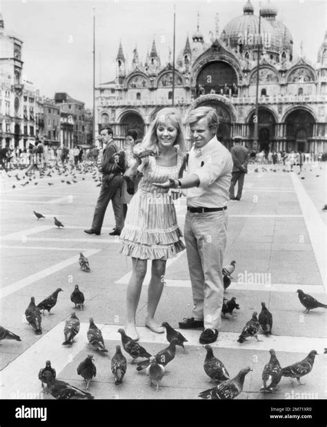 Barbara Ferris, Harry Andrews, on-set of the British Film, "A Nice Girl ...