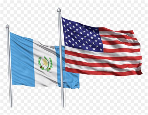 Usa And Guatemala Flags - Guatemala And American Flag, HD Png Download ...