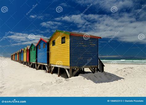 Houses on a Beach in Cape Town Stock Image - Image of colours, cape ...