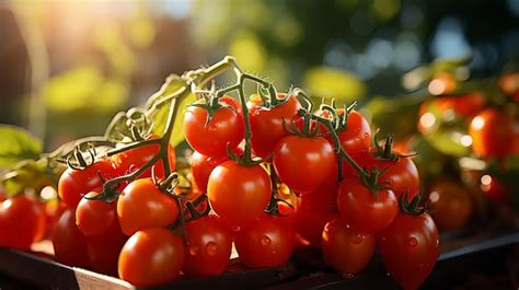 Premium AI Image | Abundant Harvest Ripe Cherry Tomato Plants Thriving