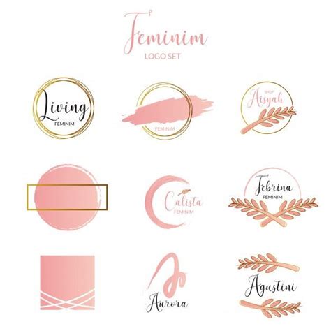 Coleção de modelos de logotipo feminino e minimalista | Vetor Premium | Plantillas de logotipo ...