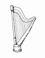 Celtic Harp Drawing sketch template