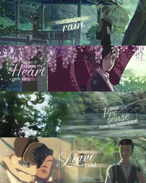 The Garden of Words Edit | Garden of words, Anime quotes inspirational, Anime love quotes