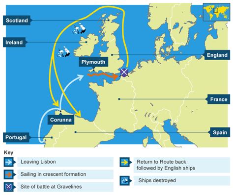 Spanish Armada Summary Map