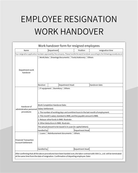 Resignation Letter Template Excel - Infoupdate.org