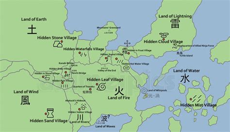 Naruto World Map Lands and Hidden Villages | Naruto world map, Naruto, Naruto the movie