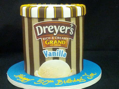 Dreyer's Ice Cream....best of both worlds...a cake that looks like their favorite ice cream ...