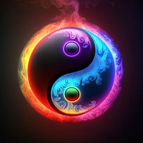 Premium Photo | Colorful Yin and Yang made of color combinations. Symbol of harmony