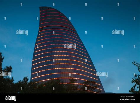 Azerbaijan, Baku, Flame Towers at night Stock Photo - Alamy