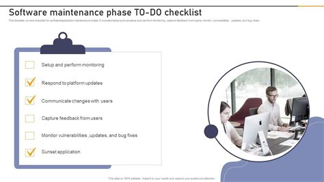 Software Maintenance Phase To Do Checklist Enterprise Application Playbook PPT Presentation