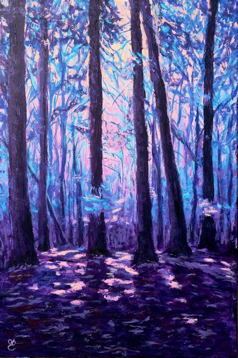 Purple forest Painting by Dmytro Yeromenko | Saatchi Art