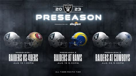 Raiders finalize preseason schedule vs. San Francisco 49ers, Los ...