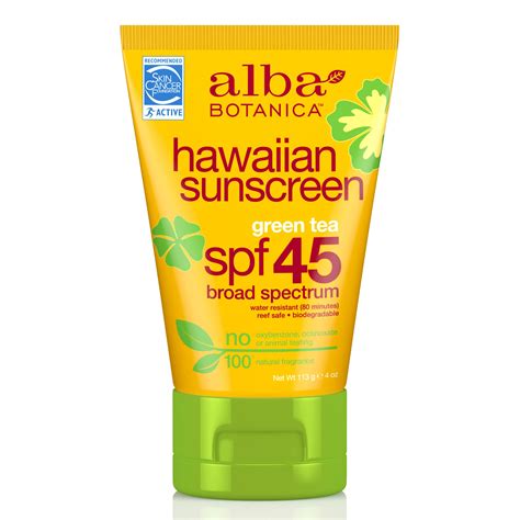 Alba Botanica Hawaiian Sunscreen Revitalizing Green Tea SPF 45 Review | Allure