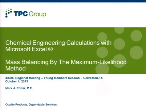 Chemical Engineering Calculations in Microsoft Excel: The Maximum Likelihood Principle | AIChE