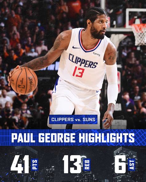 L.A. Clippers - Paul George Scores a Playoff Career-High 41 Points Game ...