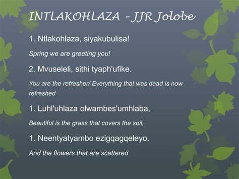 isiXhosa Poetry: Hlalutya umbongo | PPT