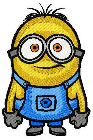 Minion confused embroidery design | Embroideres studio