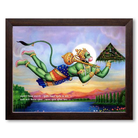 Lord Hanuman Flying With Dronagiri Mountain Painting, HD Printed ...