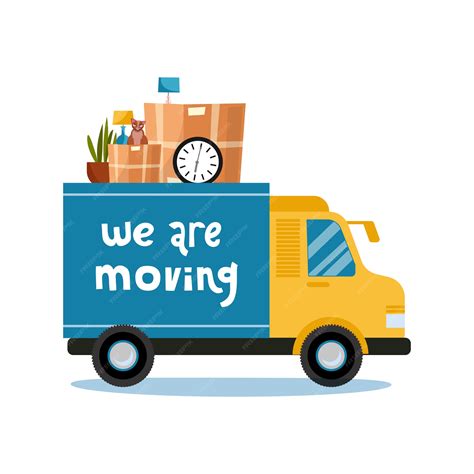 Premium Vector | Moving . truck with home stuff inside. cardboard boxes ...