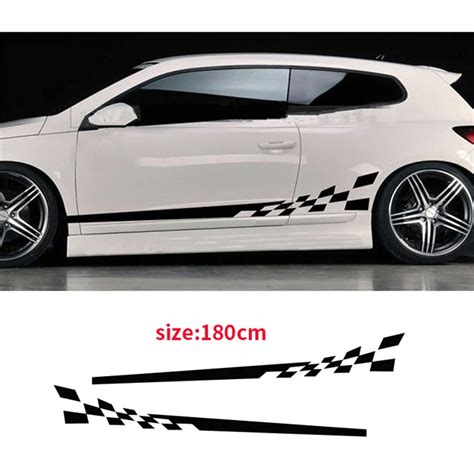 Automobile 2PCS Waterproof Car Decal Vinyl Graphics Side Stickers Body ...