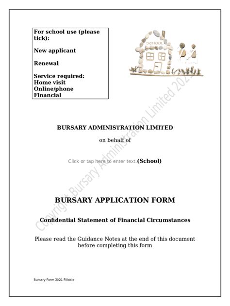 BURSARY APPLICATION Doc Template | pdfFiller