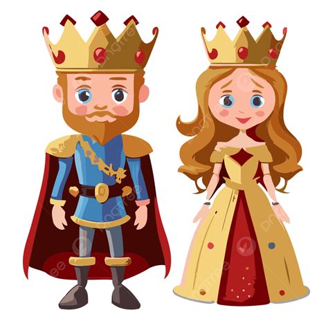 Homecoming King And Queen Vector, Sticker Clipart Cartoon Characters King And Queen, Sticker ...