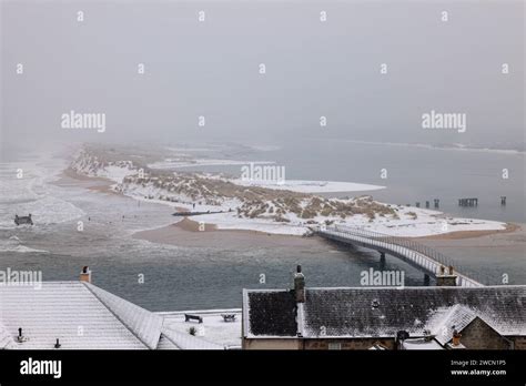 Lossiemouth, Moray, UK. 16th Jan, 2024. This shows the seaside town of ...