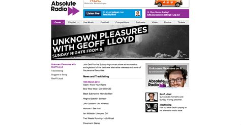 ‘Two Weeks Running’ make the Absolute Radio playlist ( Geoff LLoyd’s Unknown Pleasures – Sun ...