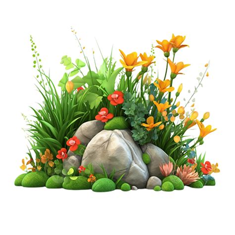 Grass Flower Cartoon, Flower Clipart, Grass Clipart, Cartoon Clipart ...