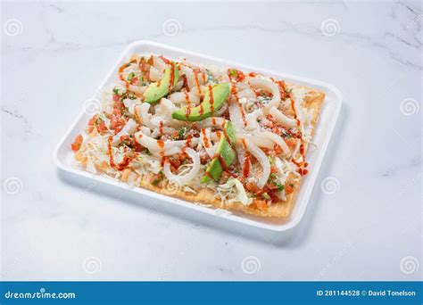 Chicharron Avocado Salad with Cueritas Stock Photo - Image of mexican ...