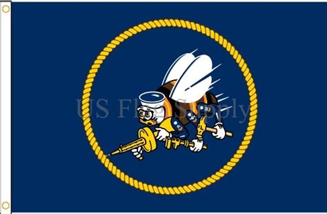 US Navy Seabee Flag 2 x 3 ft. made of nylon