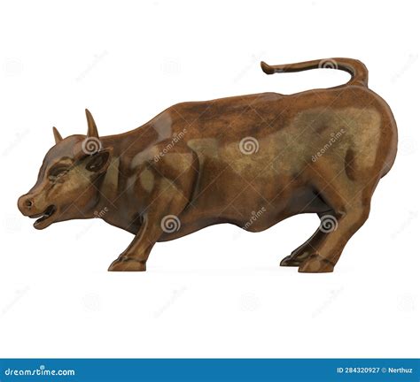 Bull Statue Isolated stock illustration. Illustration of bull - 284320927