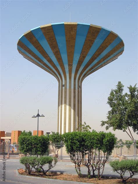 Striped water tower in Er Riyadh, Saudi Arabia Stock Photo | Adobe Stock