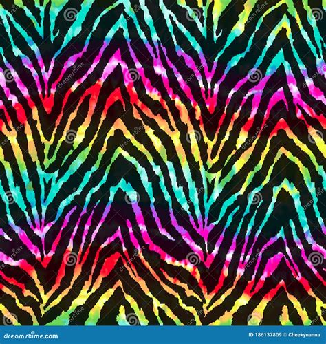 Rainbow Zebra Print - Seamless Background Stock Illustration ...