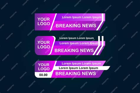 Premium Vector | Collection of news lower third set template