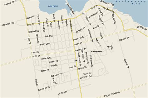 Collingwood Ontario Map - canvas-canvaskle