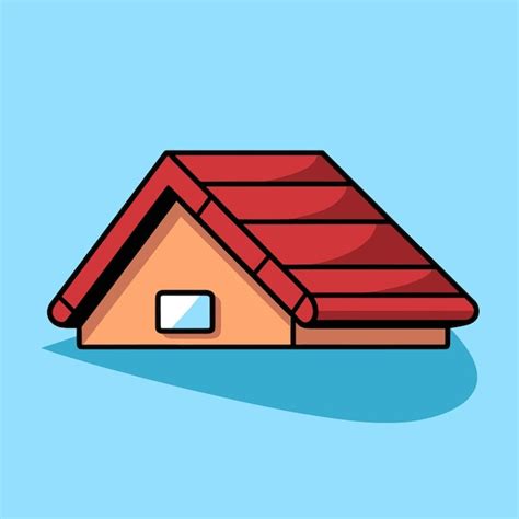 Premium Vector | Vector of a house with a red roof on a blue background ...