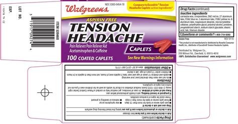 Tension headache (Walgreen Company) ACETAMINOPHEN 500mg, CAFFEINE 65mg tablet, film coated