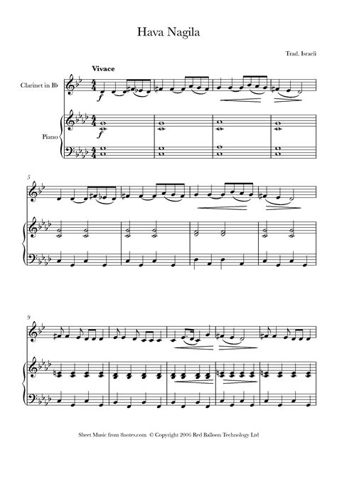 La Paloma, Free Clarinet Sheet Music Notes - Free Printable Clarinet ...