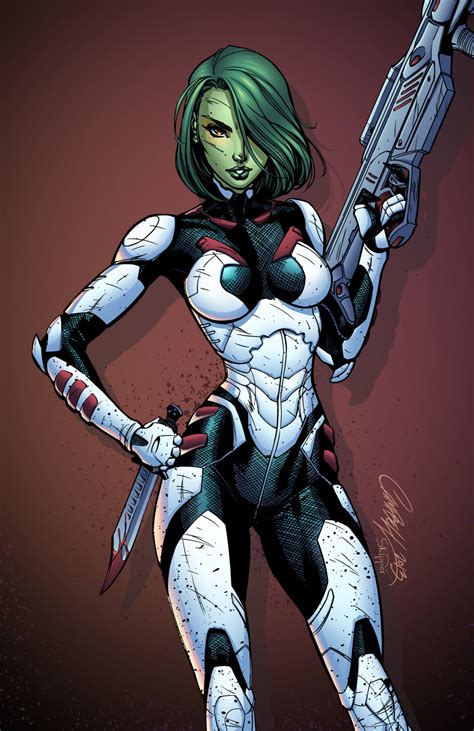 Gamora - pencils by J. Scott Campbell, inks & colors by J-Skipper ...